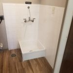 Tile and floor design of the washroom | Shans Carpets And Fine Flooring Inc