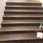 Tile on stairs | Shans Carpets And Fine Flooring Inc