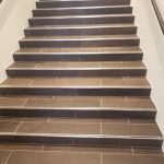 Tile on stairs | Shans Carpets And Fine Flooring Inc