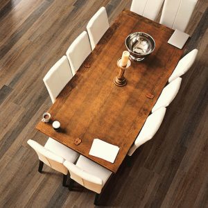 Dining table on Luxury Vinyl flooring | Shans Carpets And Fine Flooring Inc