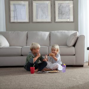 Kids enjoying food sitting on Carpet | Shans Carpets And Fine Flooring Inc