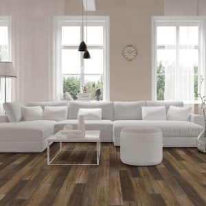 White sofaset on Luxury Vinyl flooring | Shans Carpets And Fine Flooring Inc