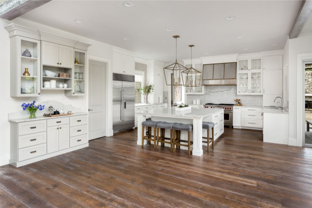 Kitchen hardwood flooring | Shans Carpets And Fine Flooring Inc